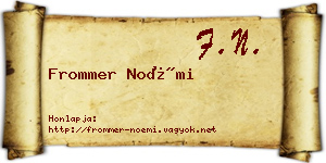 Frommer Noémi névjegykártya